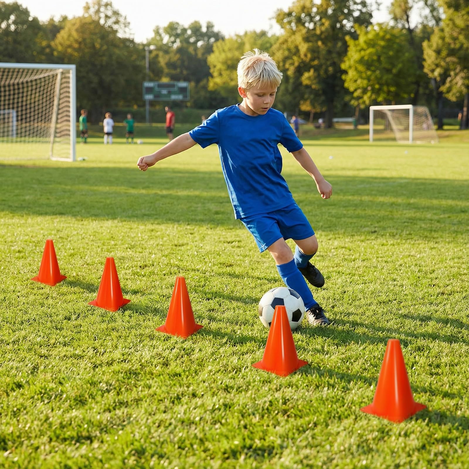 Multicolor Kids' Training Cones Set | Durable Sensory & Physical Activity Tools for General & Special Needs Children | Enhances Gross Motor Skills, Coordination & Spatial Awareness