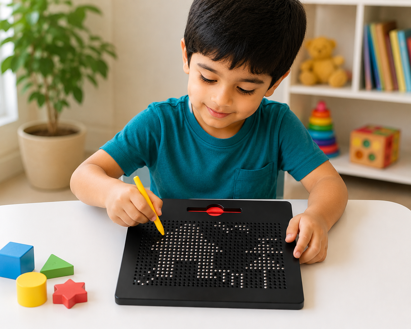 Medium Magnetic Dot Art Drawing Pad | Sensory Therapy & Educational Toy for Kids | Enhances Fine Motor Skills, Focus & Creativity | Durable Design