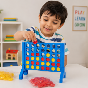 Plot 4 Connect Game | 4 Connect Strategy Board Game | Educational Sensory & Logical Thinking Toy for Kids | Enhances Critical Thinking, Fine Motor Skills & Social Interaction