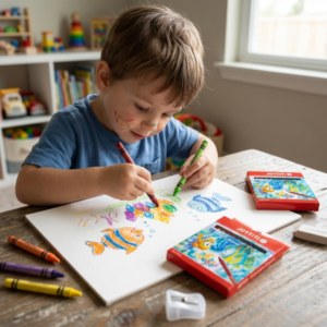 JOYTiTi 12-Color Erasable Crayons Set | Non-Toxic Drawing & Coloring Tools for Kids | Non-Toxic & Fine Motor Skill Development Tool for Autism Kids | Sensory Skill Development Tools for Autism