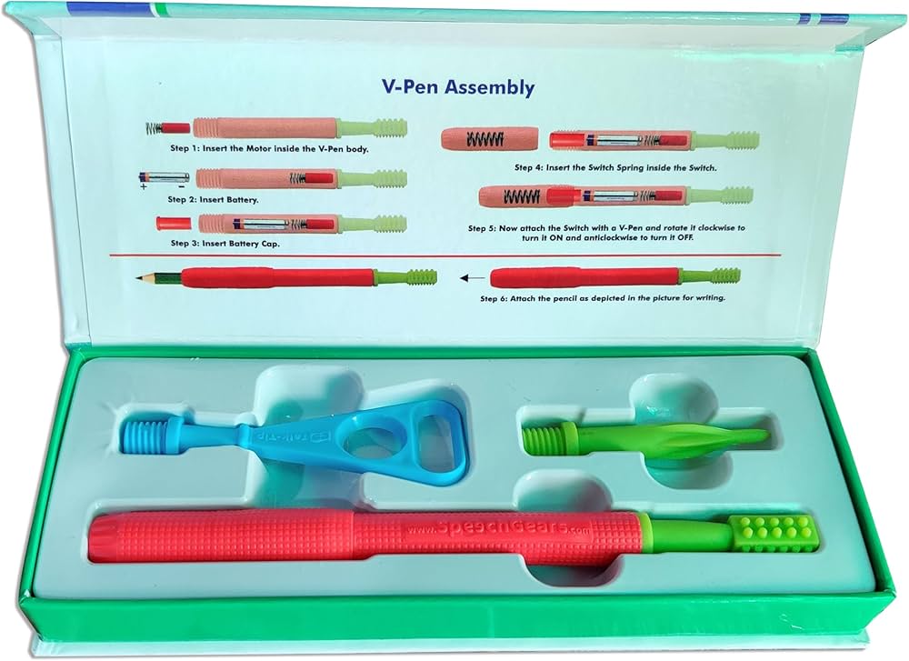 V-Pen Vibration Oral Motor Therapy Tool | Professional Speech & Feeding Therapy Aid for Kids | Sensory Input Tool for Oral Muscle Development, Speech Correction & Swallowing Support