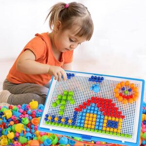 DLY Creative Peg Board | Mashroom Peg Board | Medium Mashroom peg Boad | Mini Mashroom Peg Board | Colorful Mashroom nails peg Board Puzzle |