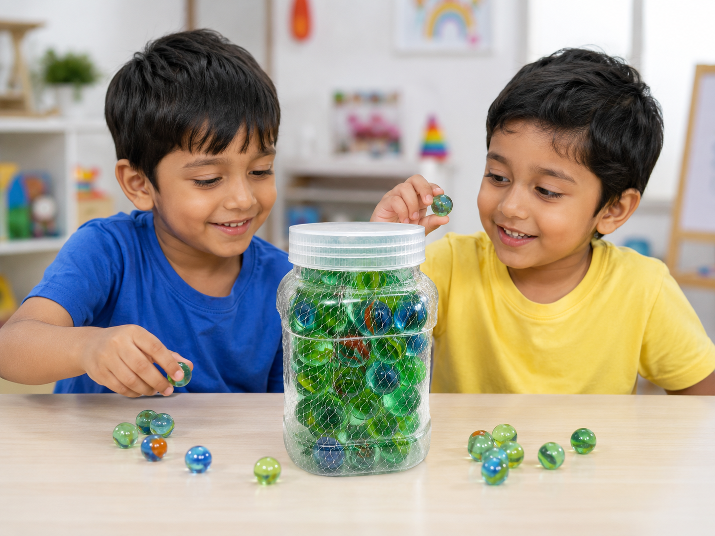 100 Pcs Colorful Marble Box | Educational Sensory Toy for Kids | Enhances Focus, Creativity & Fine Motor Skills | Safe, Durable & Perfect Gift for All Occasions