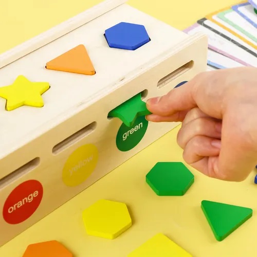 Premium Wooden Shape Sorting Box | Geometric Color & Shape Match Puzzle Board | Fine Motor Skills & Occupational Therapy Toy for Autism, ADHD & Toddlers