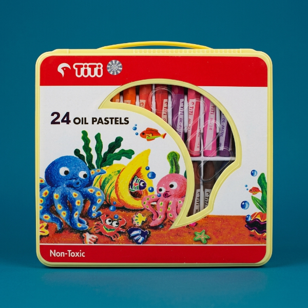 Titi 24 Color Oil Pastels Set for Kids | Premium Non-Toxic Drawing Crayons for Art & Creative Skill Development | Durable Easy-Grip Coloring Kit for School & Home | Sensory Skill Development Tools for Autism