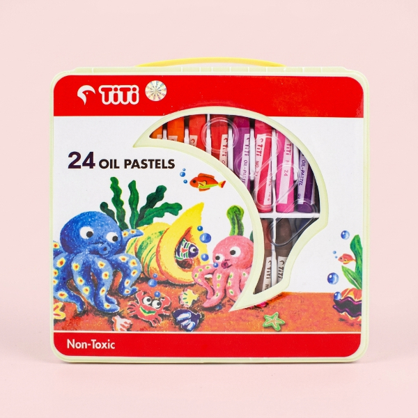 Titi 24 Color Oil Pastels Set for Kids | Premium Non-Toxic Drawing Crayons for Art & Creative Skill Development | Durable Easy-Grip Coloring Kit for School & Home | Sensory Skill Development Tools for Autism