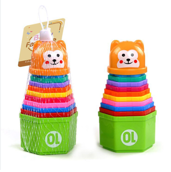 Hexagon Stacking Cups with 1 to 10 Numbers & ABC Letters Stack Game 6M+ Fyydes Baby Stacking Cup Children Cartoon Hexagonal Number Letter Stacking Cup Bath Toy Birthday Gift,Baby Stacking Cup,Colorful Stacking Cup Toy
