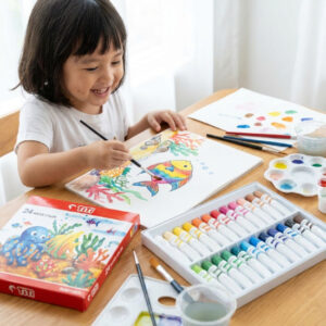 Titi 24 Color Water Colors Set | Premium Non-Toxic Painting Kit for Kids | Therapeutic Art Tool for Sensory Development & Fine Motor Skills | Creative Painting Supplies for School & Home