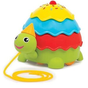Ice-cream Turtle Toy | Kids Pull-Along Ice Cream Turtle Toy | Colorful Rainbow Stacking Cups Puzzle | Gross & Fine Motor Skills Educational Sensory Toy for Autism & Toddlers