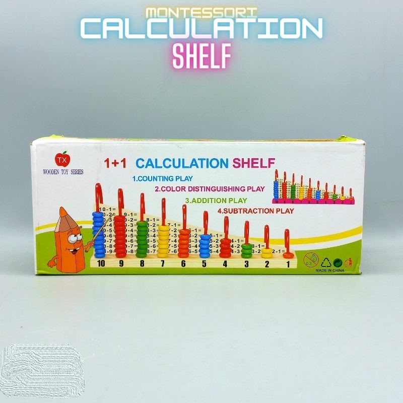 Wooden Calculation Shelf | Educational Abacus Math Toy for Kids | Sensory Tool for Autism & Special Needs | Enhances Counting, Math Skills & Fine Motor Development