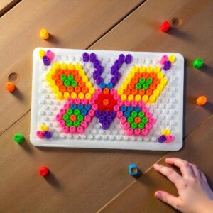 Nail Peg Board | Kids Pin Board | Colorful Pegs Mosaic Art Toy for Kids | Fine Motor Skills & Occupational Therapy Sensory Toy for Autism & Special Needs