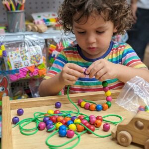 Small Plastic Puti | Threading Beads Set | Sensory Geometry Blocks for Autism & Fine Motor Skill Training