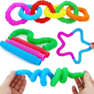 Pop Tube | Small Pop Tube | 4pcs Plastic Pop Tube Coil Children' S Toys Early Educational | Pop Tubes Sensory Toys, Fine Motor Skills Toddler Toys |