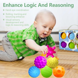 Sensory Soft Ball Set | Textured Tactile Learning Balls with Sound | Educational Sensory Toys for Babies, Autism & Sensory Play