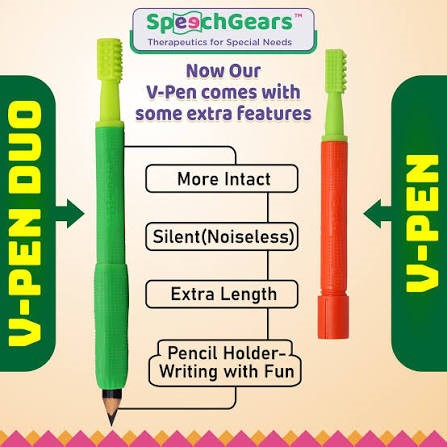 V-Pen Vibration Oral Motor Therapy Tool | Professional Speech & Feeding Therapy Aid for Kids | Sensory Input Tool for Oral Muscle Development, Speech Correction & Swallowing Support