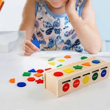Premium Wooden Shape Sorting Box | Geometric Color & Shape Match Puzzle Board | Fine Motor Skills & Occupational Therapy Toy for Autism, ADHD & Toddlers