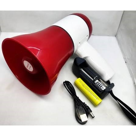 Hand Megaphone | Portable Handheld Megaphone Speaker | Voice Amplifier with Handle & Strap for Events, Sports & Emergency