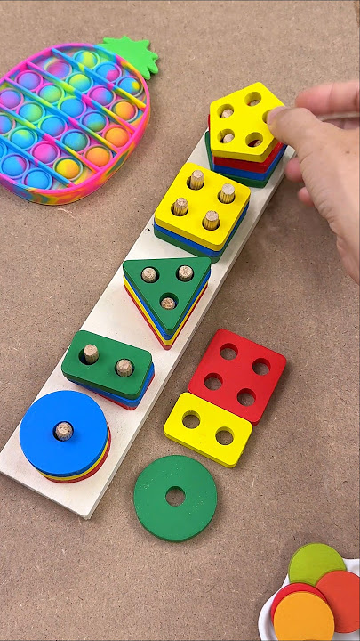 Educational 5-Shape Wooden Sorting & Stacking Tray | Montessori Learning Tool for General & Special Needs Kids | Enhances Fine Motor Skills, Focus & Sensory Development