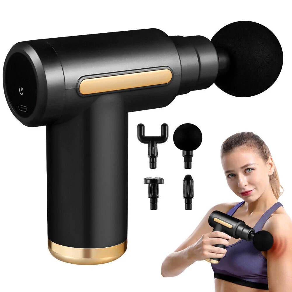 Gun Massager | Muscle Recovery & Relaxation | Rechargeable Portable Body Massager | Deep Tissue Muscle Massage Gun | Electric Handheld Percussion Massager