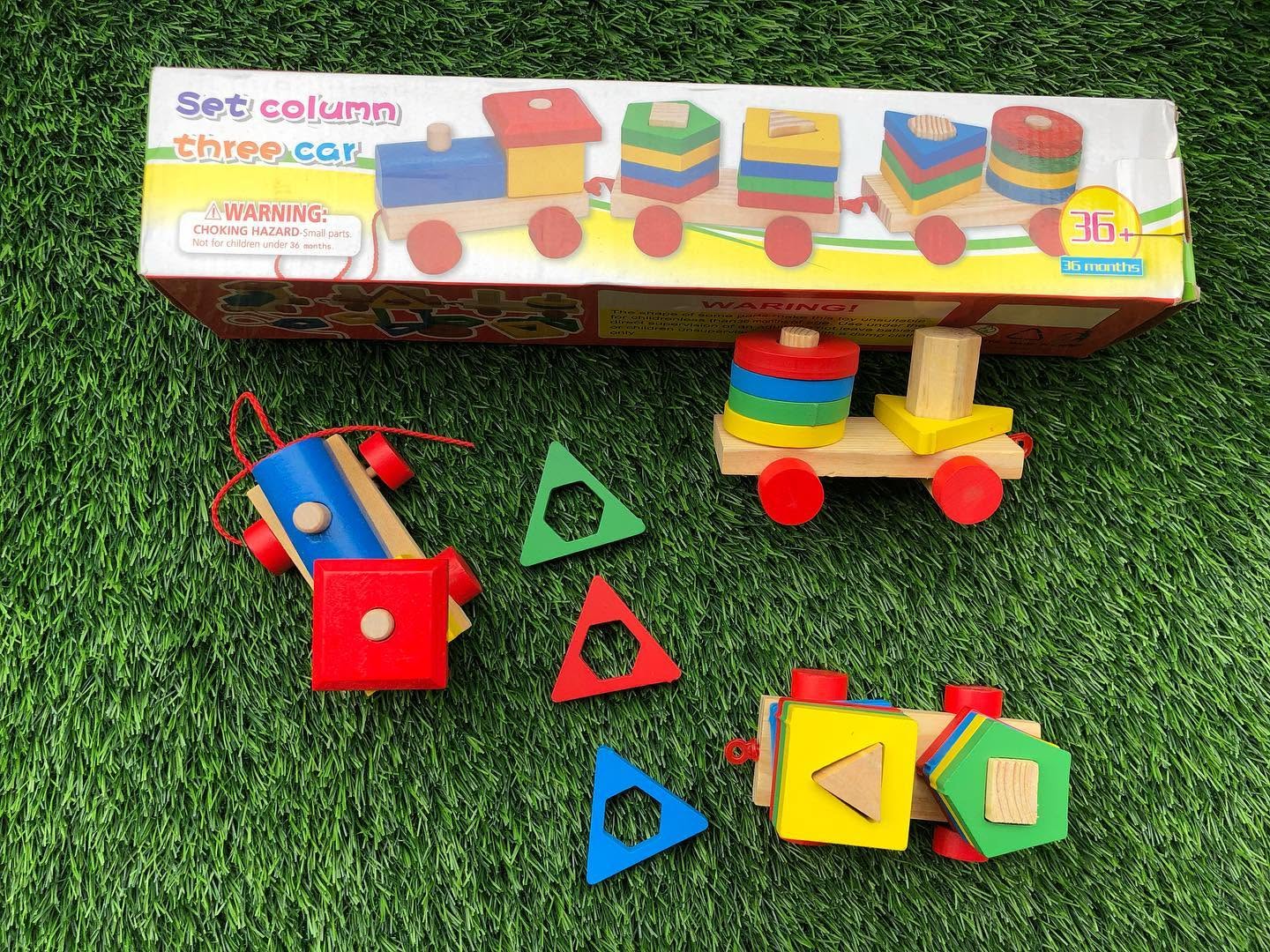 Wooden Shape Sorting Pull Train | Montessori Educational Toy for Kids | Sensory & Fine Motor Skill Development | Shape & Color Recognition Toy